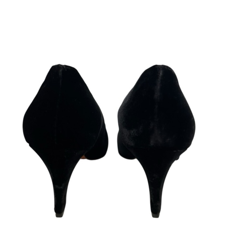 Yves Saint Laurent Black Velvet Jeweled Pointed Toe Heels Size 7.5 Party Vintage - Picture 8 of 11